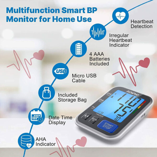 RENPHO Bluetooth Upper Arm Blood Pressure Monitor - Image 2