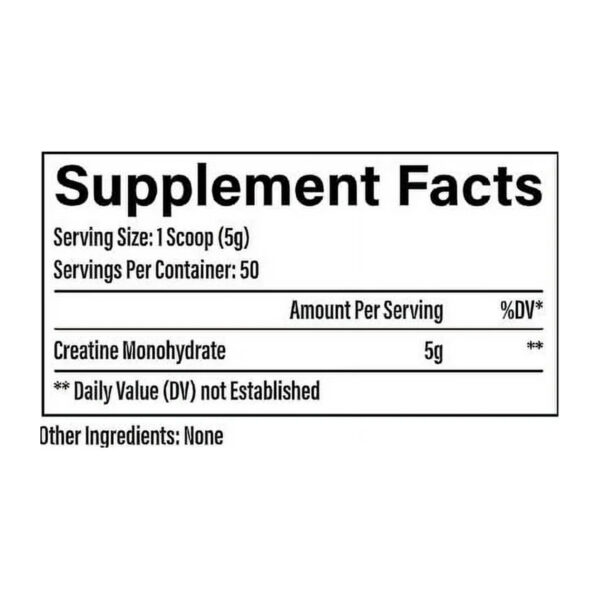 RAW Nutrition Essential 100% Pure Creatine Monohydrate Powder - Image 2